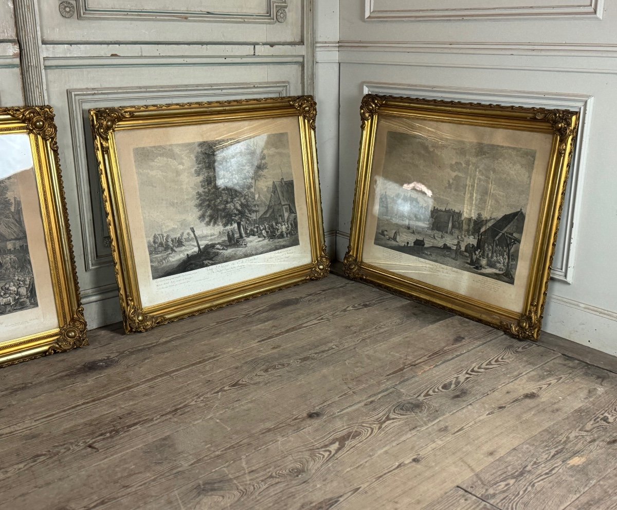 Suite Of 4 Engravings, 19th Century Reprint, Very Beautiful Napoleon III Frames-photo-2