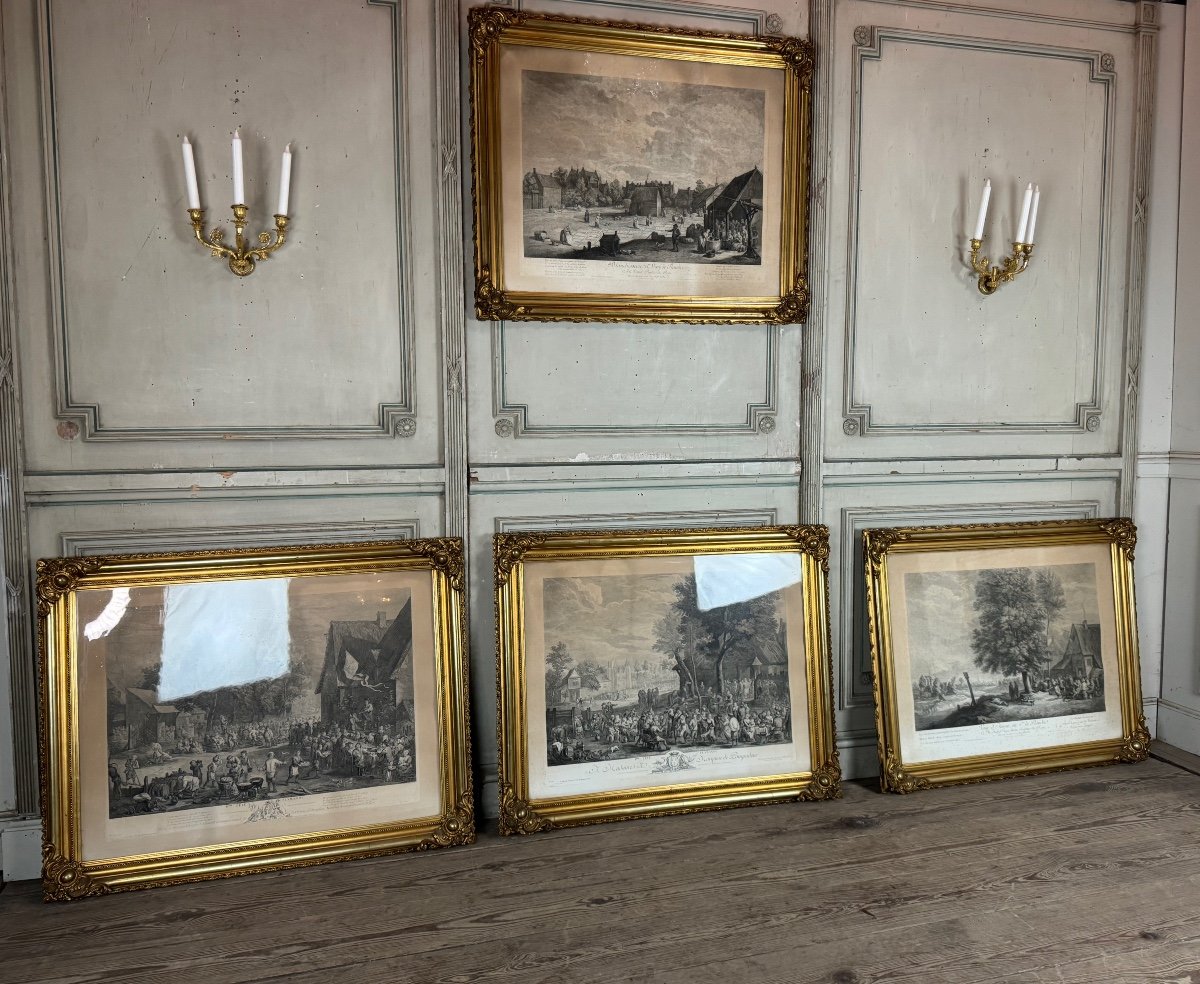 Suite Of 4 Engravings, 19th Century Reprint, Very Beautiful Napoleon III Frames