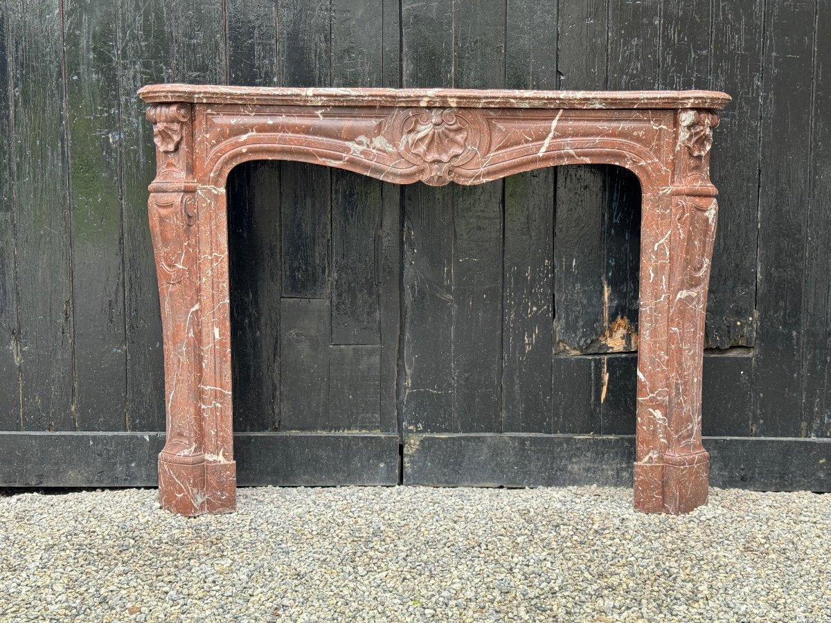 Louis XV Style Fireplace In Rance Marble, Circa 1880-photo-1