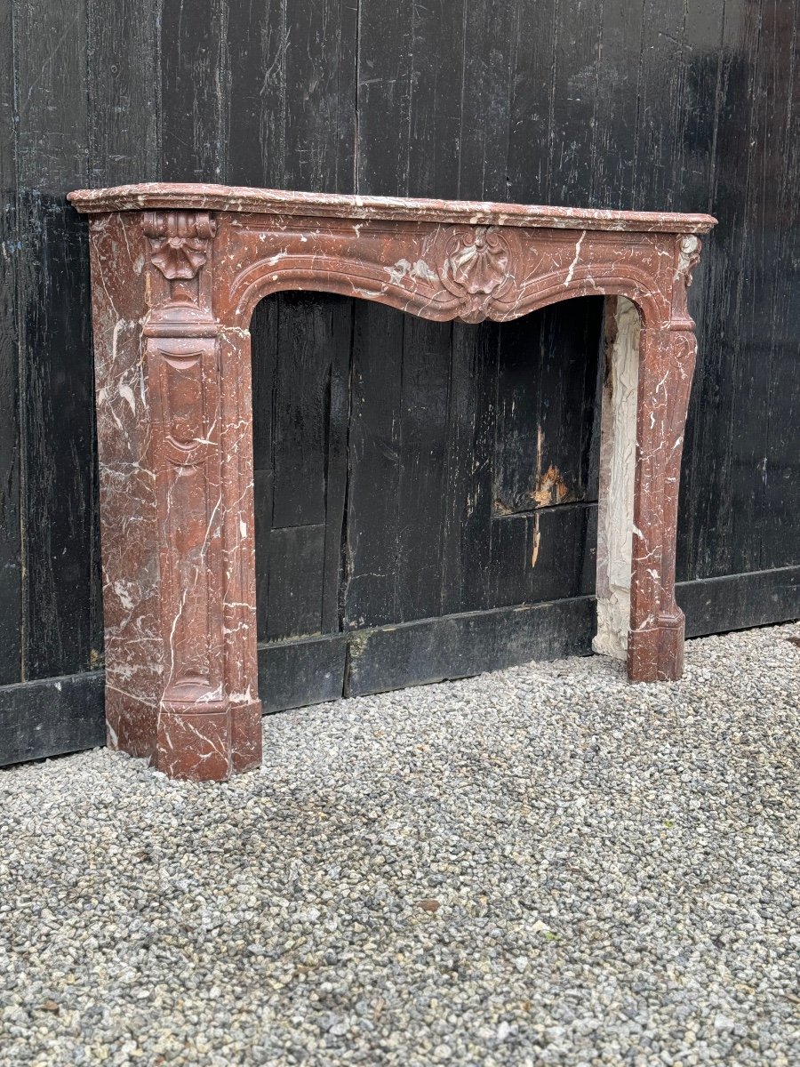 Louis XV Style Fireplace In Rance Marble, Circa 1880-photo-2