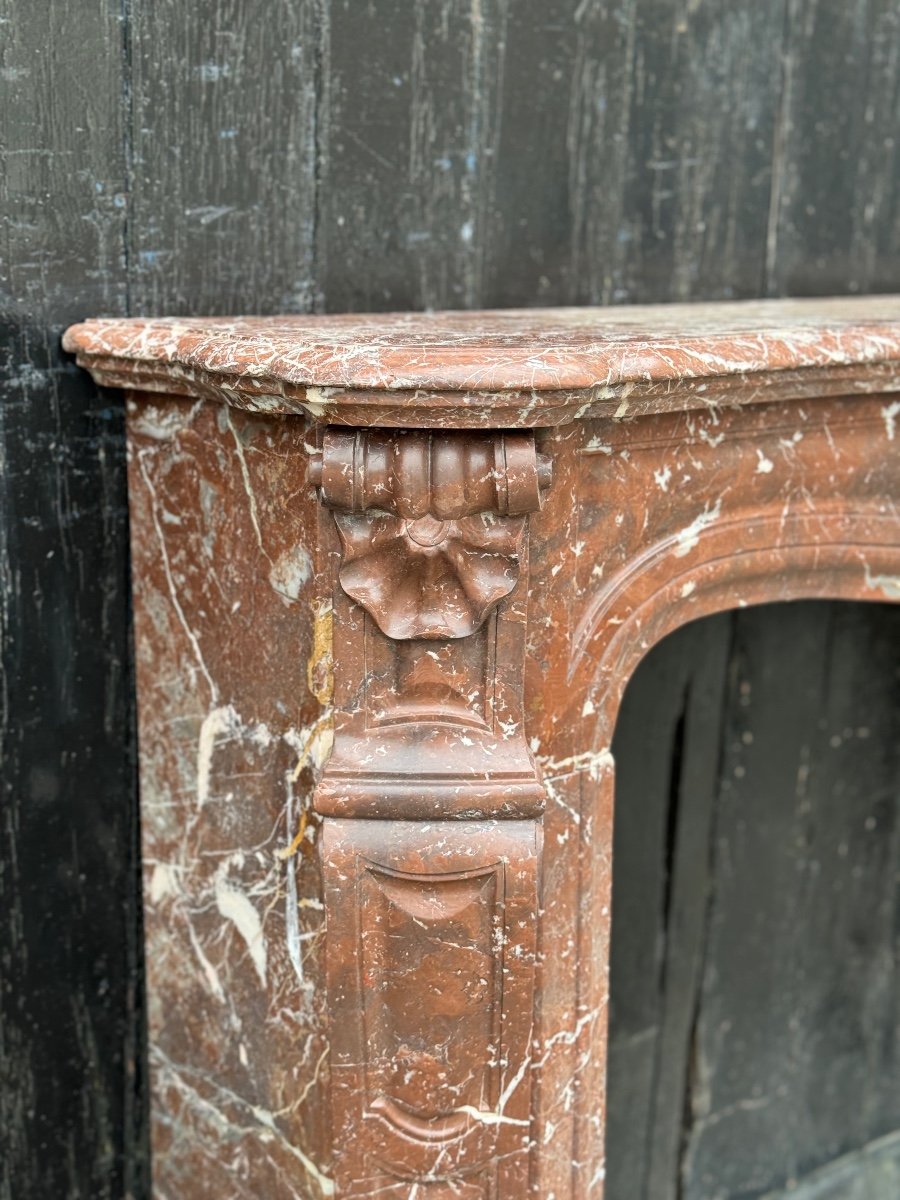 Louis XV Style Fireplace In Rance Marble, Circa 1880-photo-4