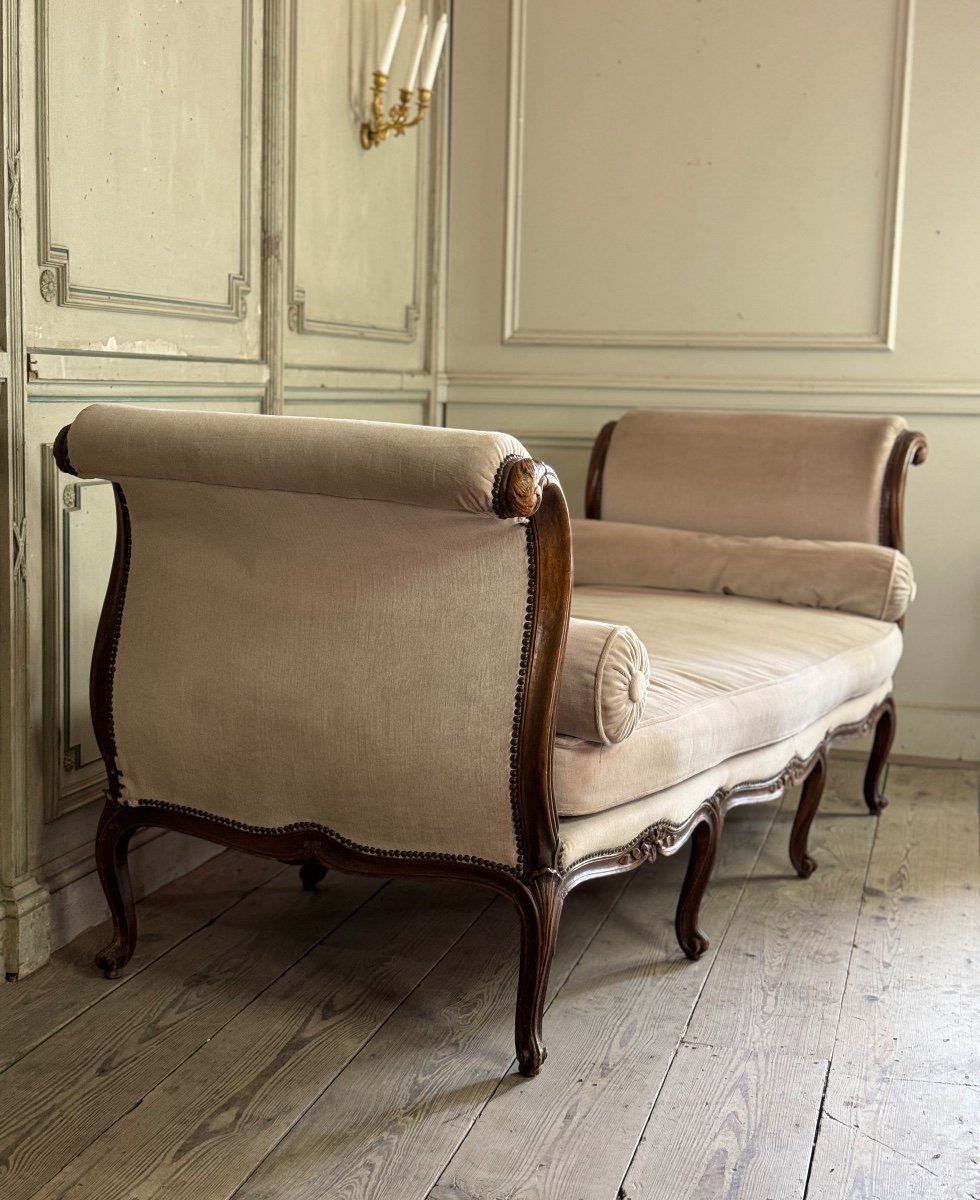 Louis XV Daybed In Beech Carved On All 4 Sides, France, 18th Century-photo-1