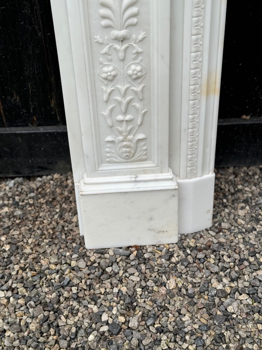 Louis XVI Style Fireplace In Statuary White Marble Circa 1880-photo-6