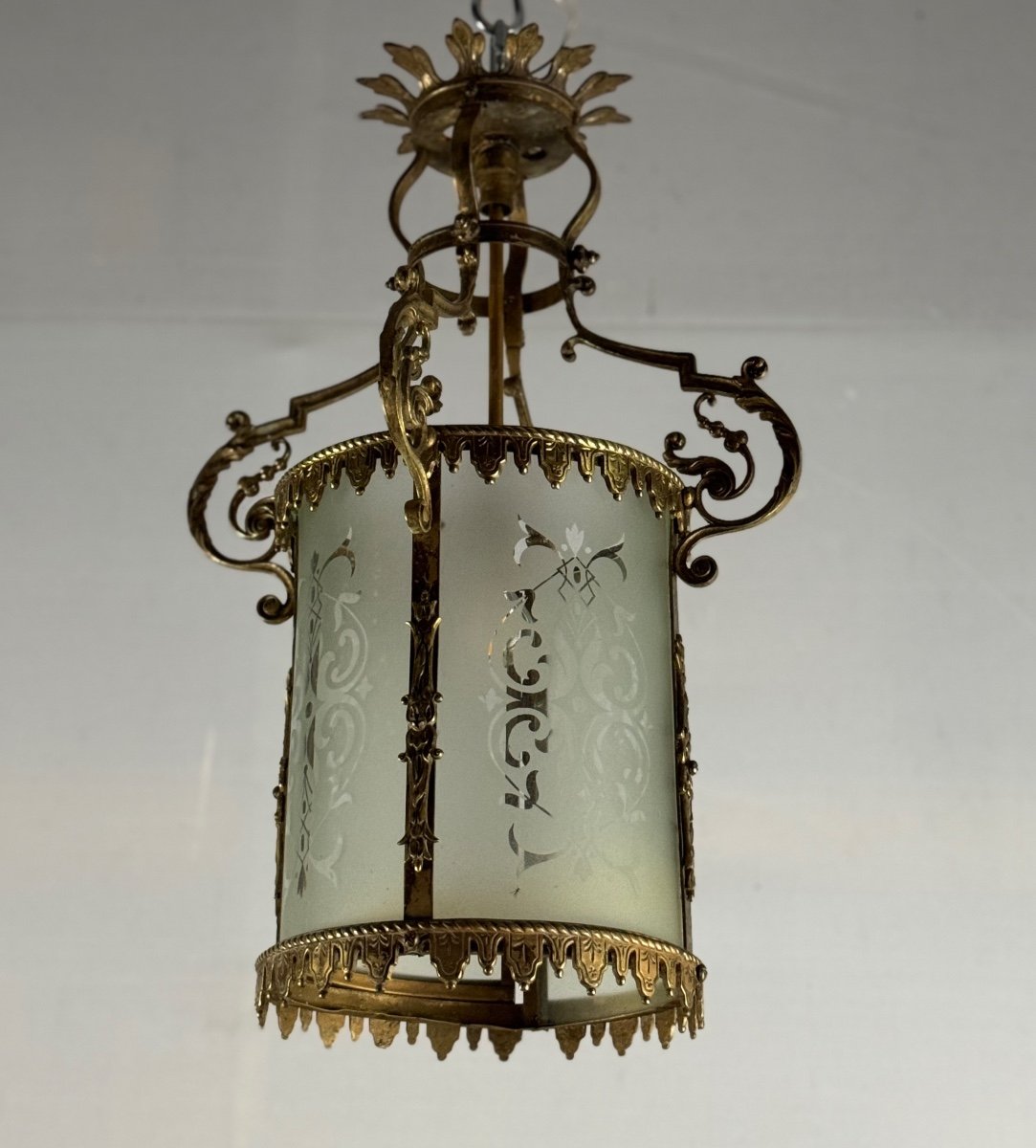Napoleon III Style Bronze Lantern Circa 1900 -photo-1