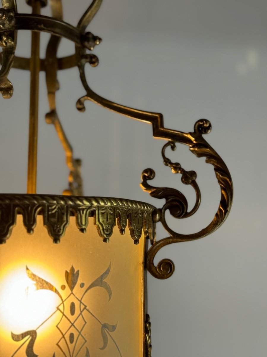 Napoleon III Style Bronze Lantern Circa 1900 -photo-4