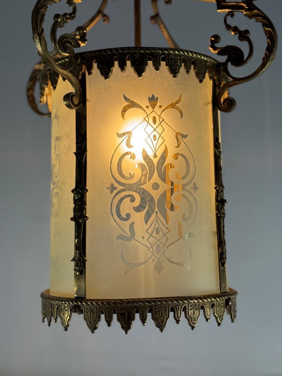 Napoleon III Style Bronze Lantern Circa 1900 -photo-7