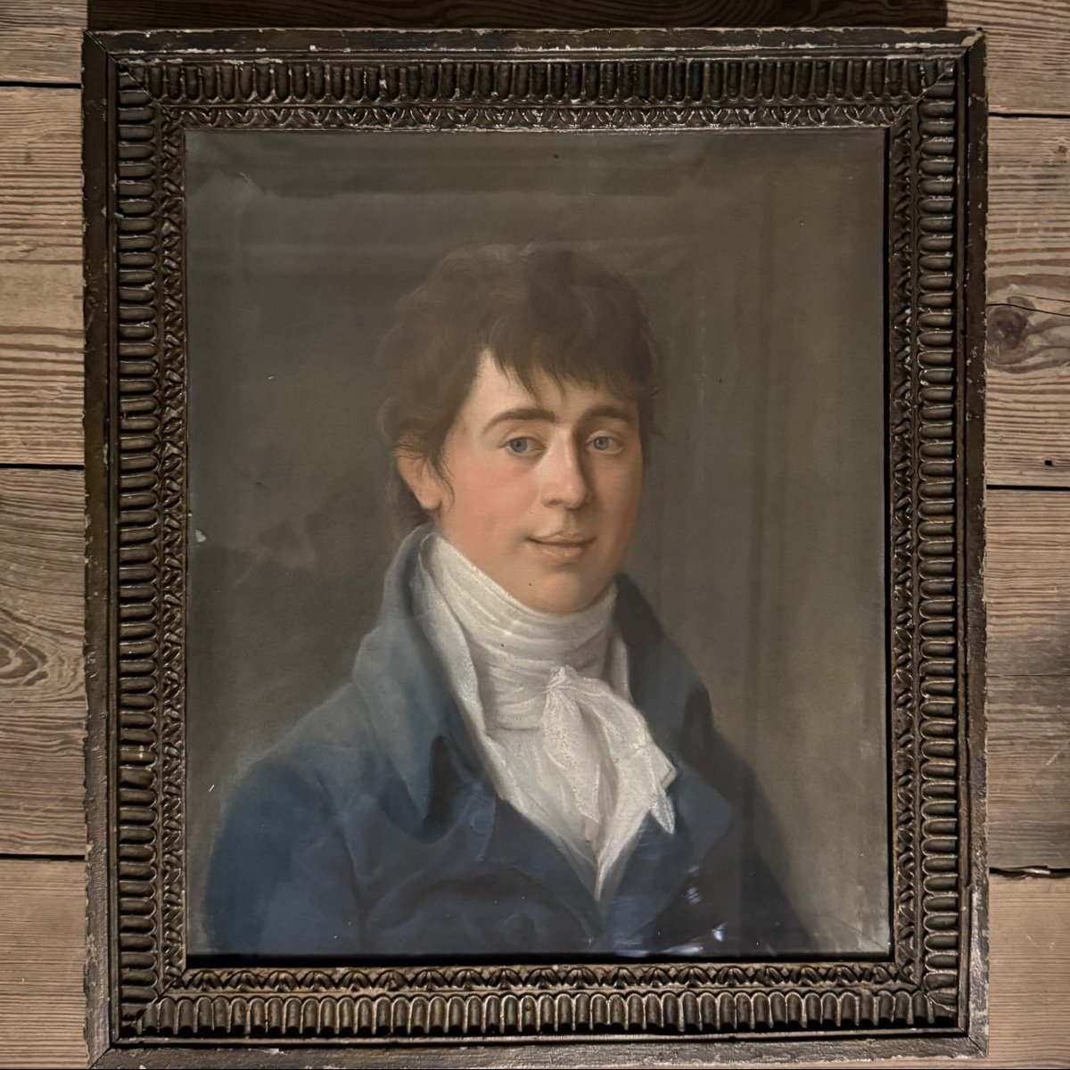 Portrait Masculin, Pastel Dans Son Cadre, Vers 1800