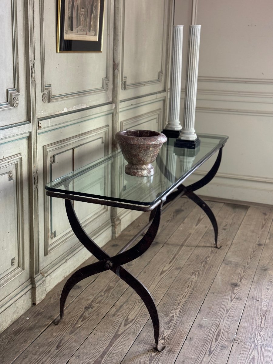 Wrought Iron Workshop Table Circa 1900-photo-2