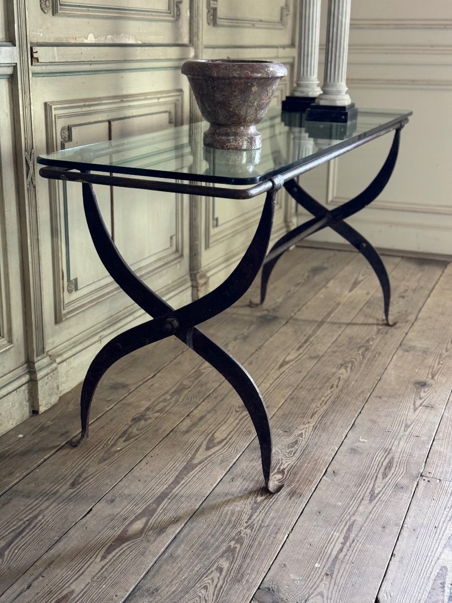 Wrought Iron Workshop Table Circa 1900-photo-8