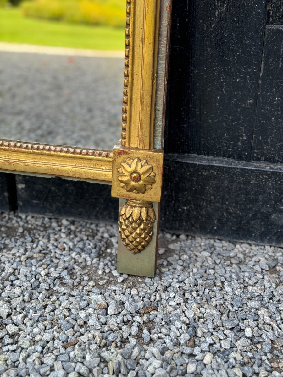 Louis XVI Mirror Between Two In Carved And Gilded Wood, End Of The 18th Century-photo-1