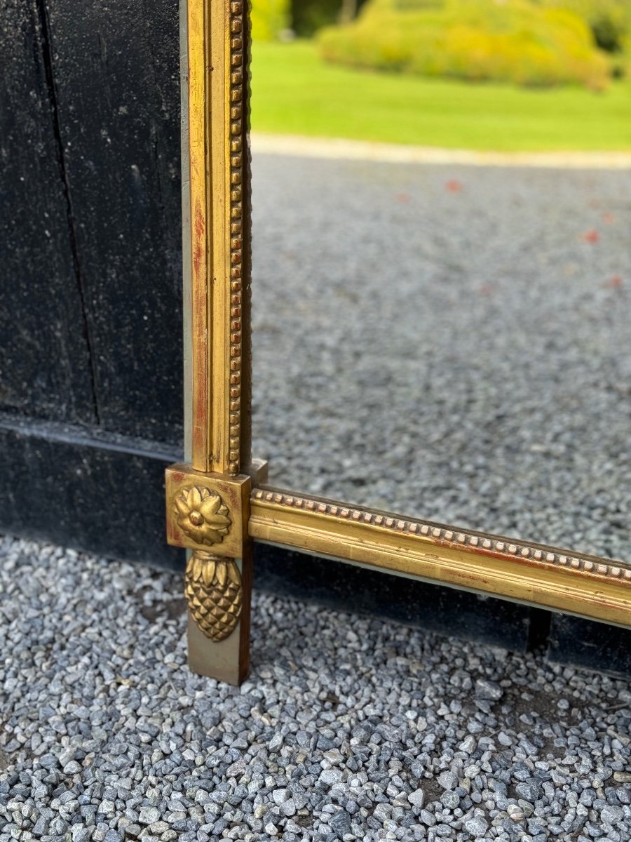 Louis XVI Mirror Between Two In Carved And Gilded Wood, End Of The 18th Century-photo-3