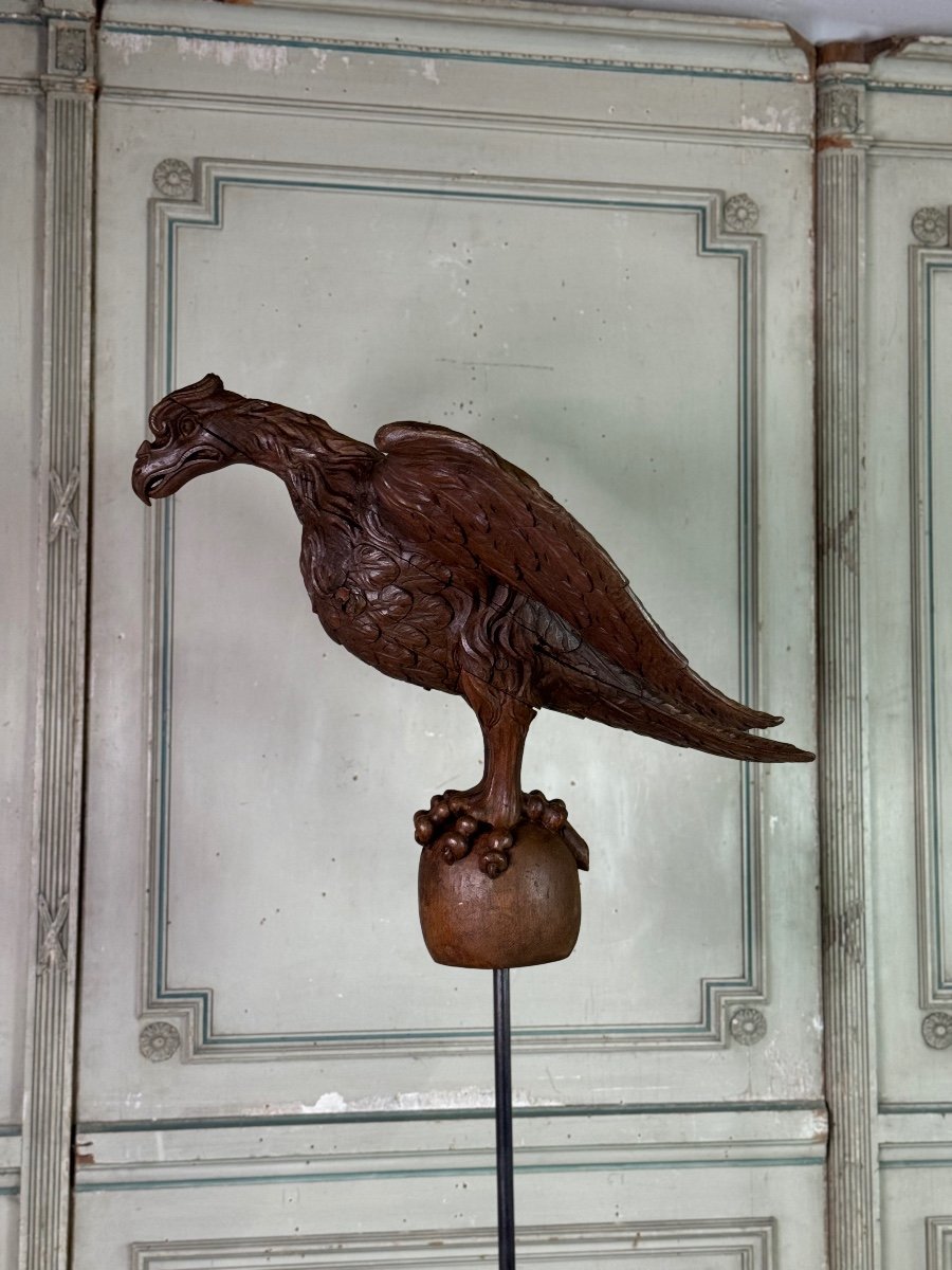 Lectern, Oak Sculpture, Eagle, 18th Century -photo-2