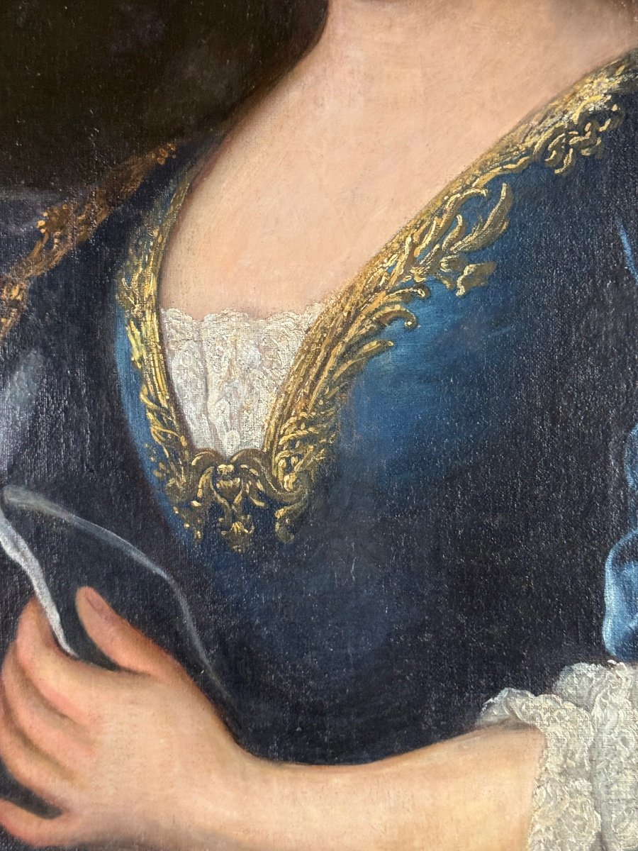 Portrait Of A Lady Of Quality, Oil On Canvas, 18th Century -photo-2