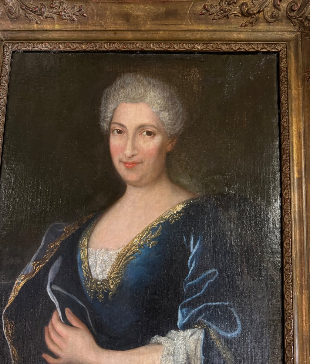 Portrait Of A Lady Of Quality, Oil On Canvas, 18th Century -photo-2