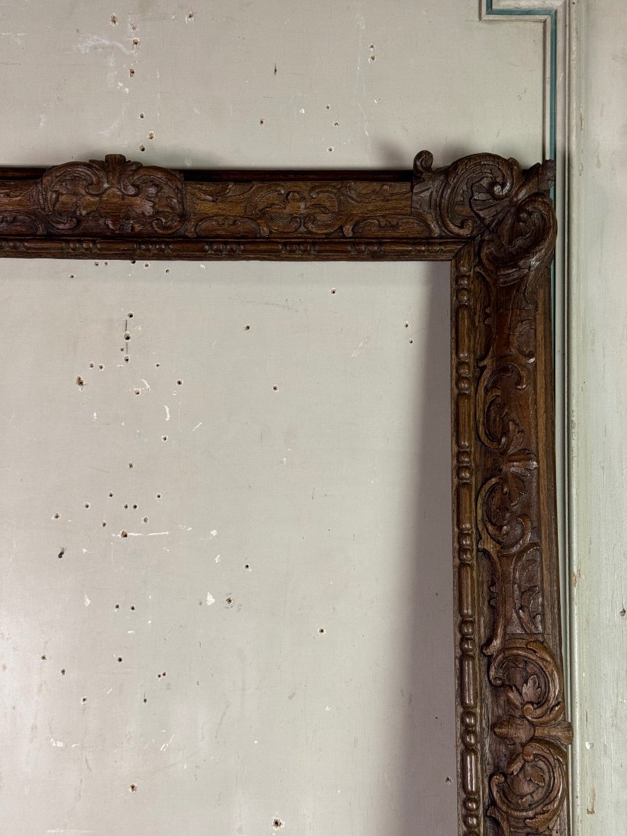  Regence Frame In Carved Oak, 18th Century -photo-2