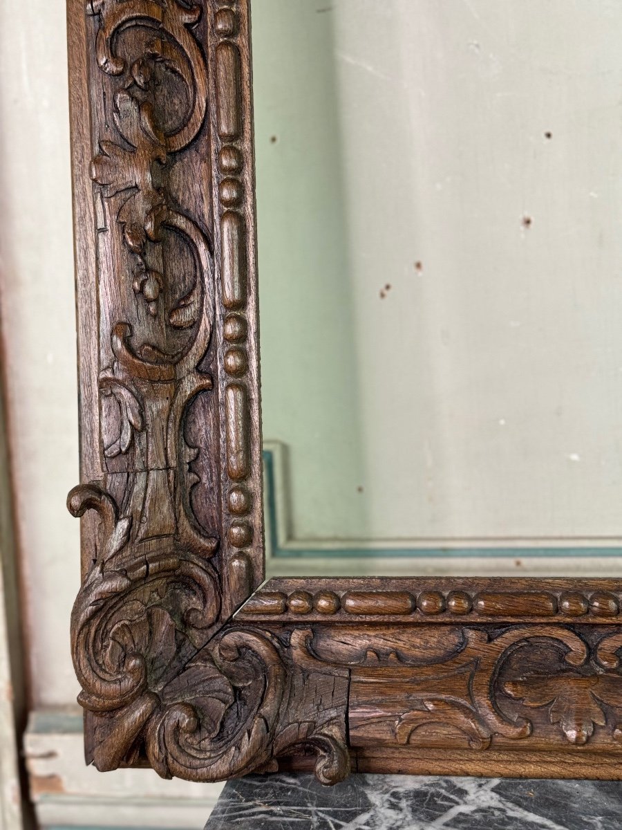  Regence Frame In Carved Oak, 18th Century -photo-5