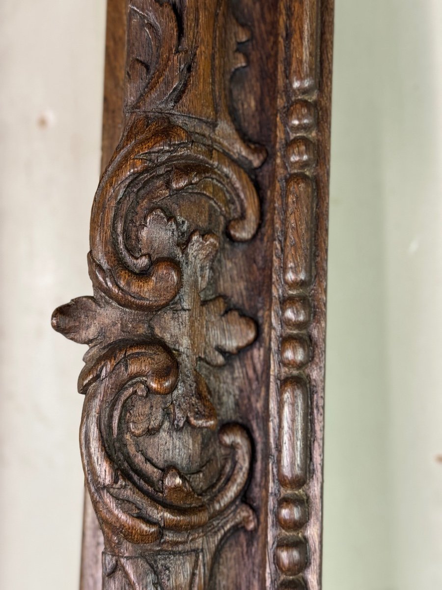  Regence Frame In Carved Oak, 18th Century -photo-6