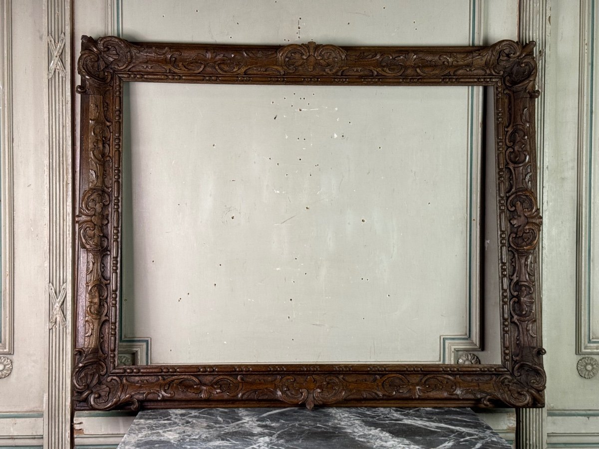  Regence Frame In Carved Oak, 18th Century 