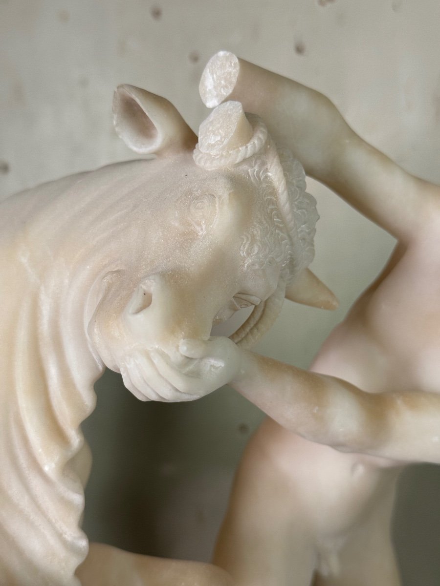 Alabaster Sculpture Representing The Farnese Bull, 19th Century -photo-4