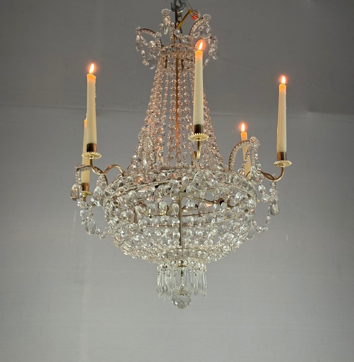 Pearl Bag Chandelier Circa 1920-photo-2