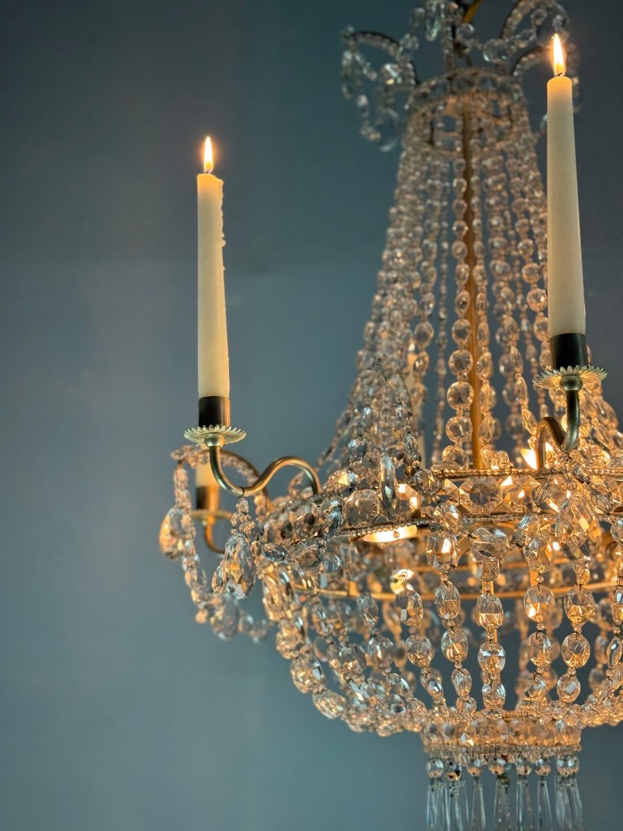 Pearl Bag Chandelier Circa 1920-photo-3