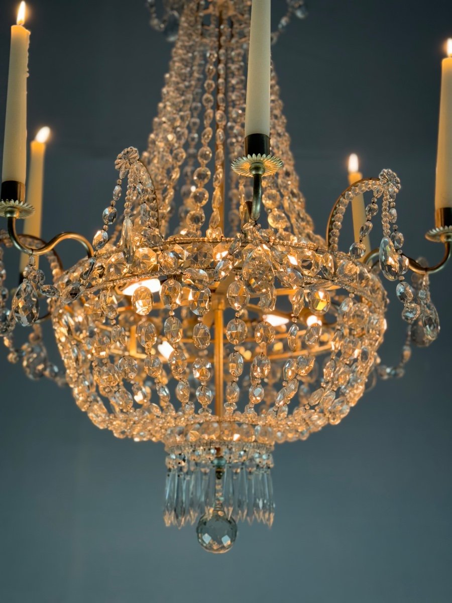 Pearl Bag Chandelier Circa 1920-photo-5