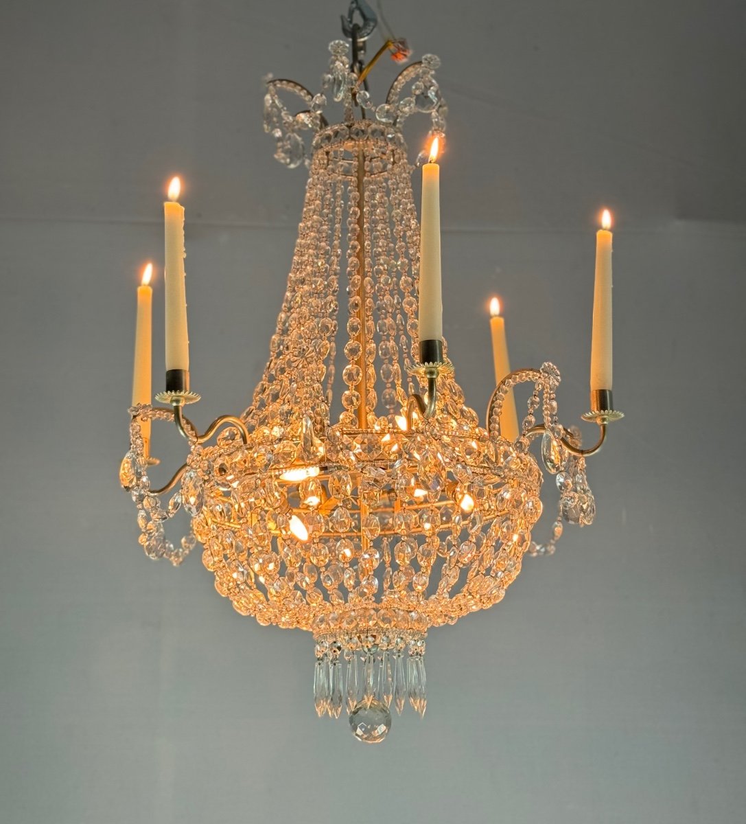 Pearl Bag Chandelier Circa 1920