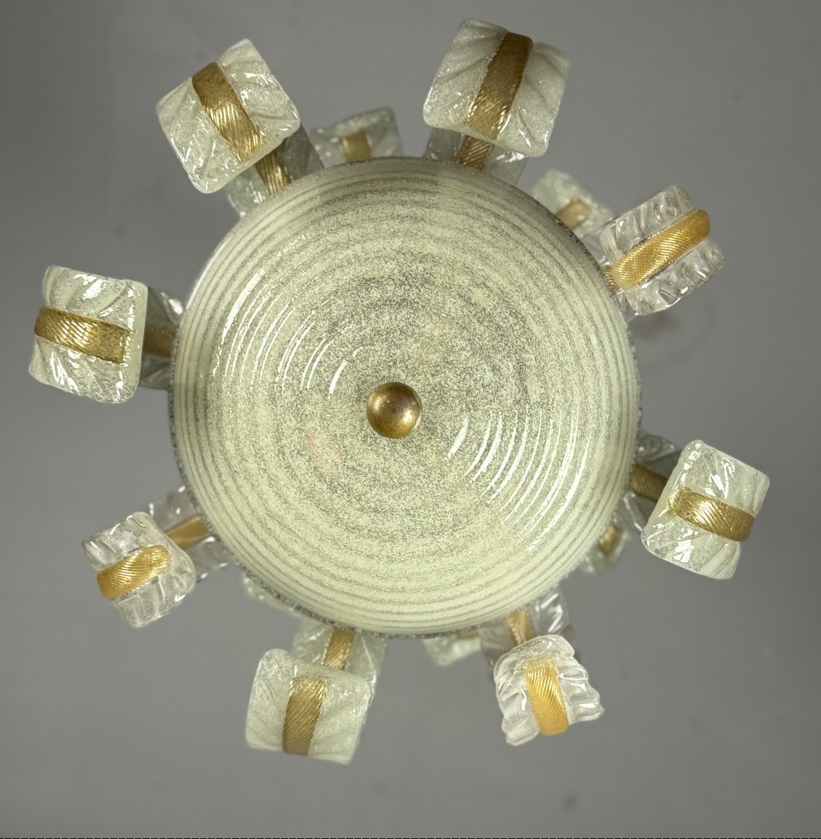 Venetian Murano Glass Chandelier By Barovier Circa 1940 -photo-3