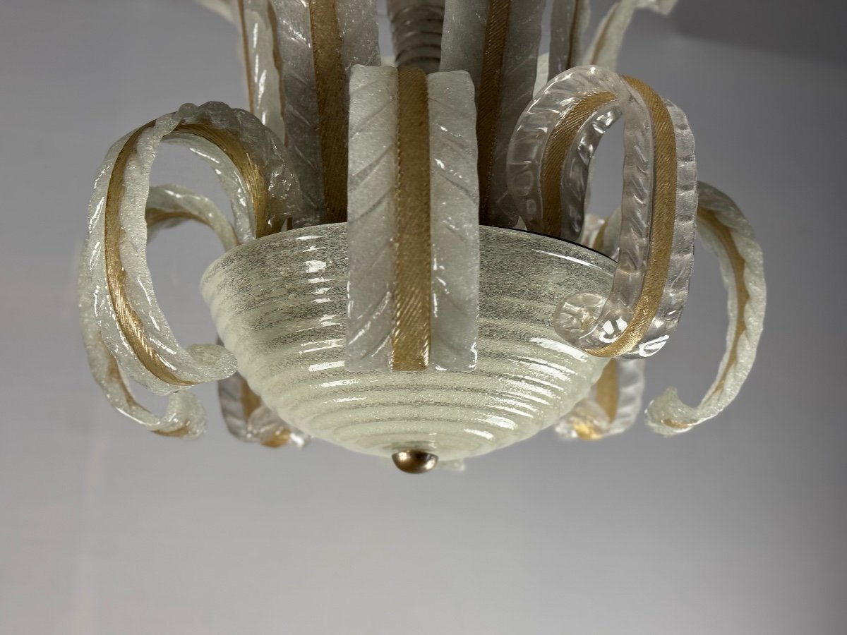 Venetian Murano Glass Chandelier By Barovier Circa 1940 -photo-4