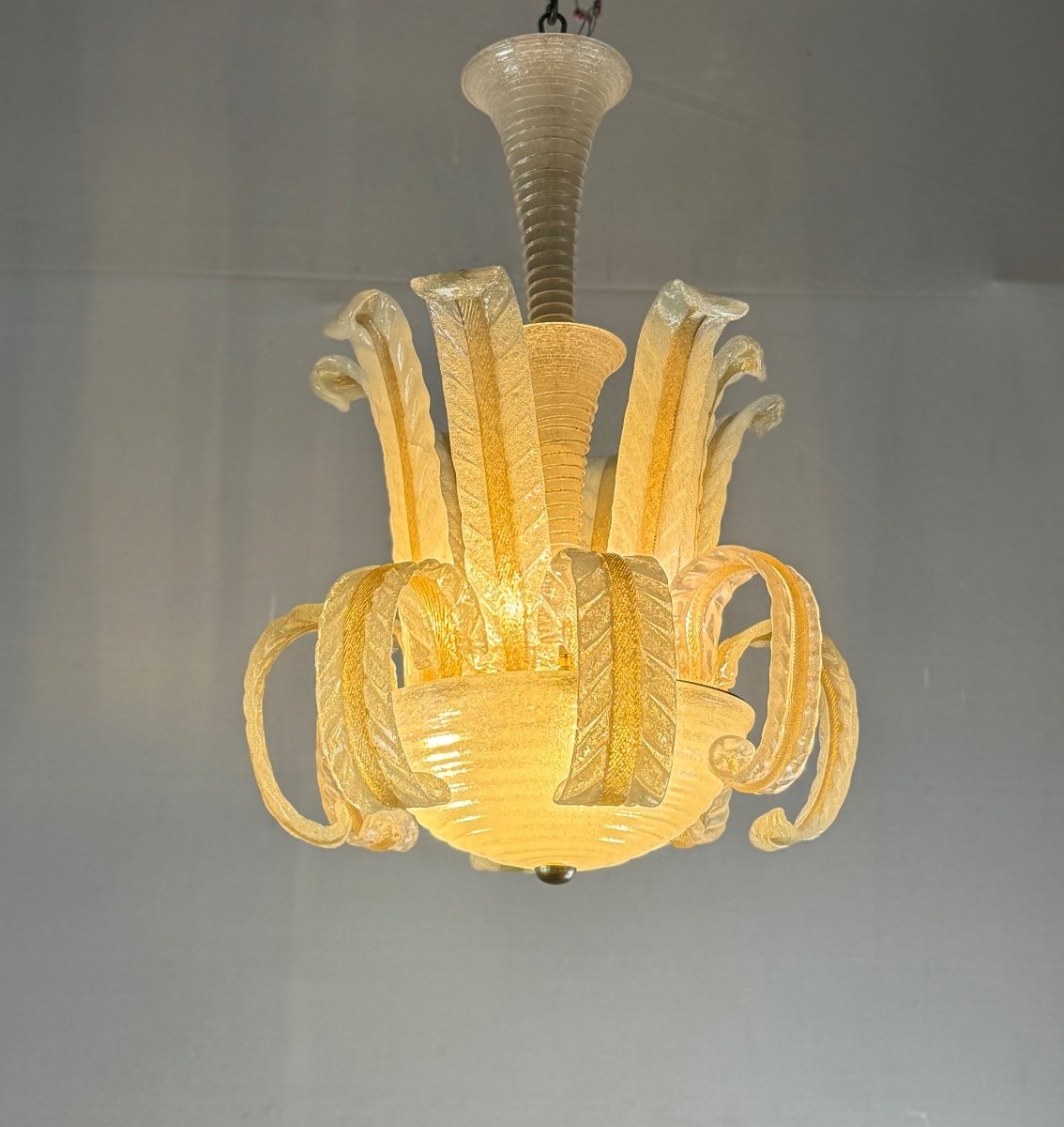 Venetian Murano Glass Chandelier By Barovier Circa 1940 