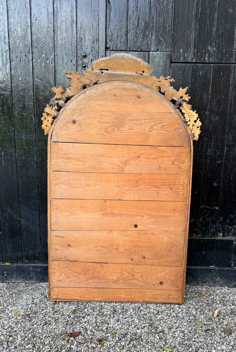 Miroir, Trumeau De Cheminée Louis XVI En Bois Sculpté Et Doré, XVIIIème Siècle -photo-1