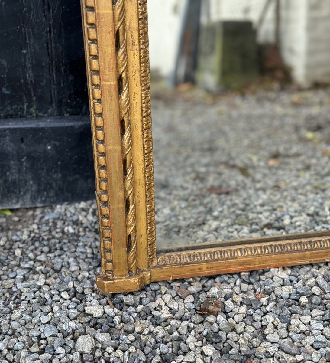 Miroir, Trumeau De Cheminée Louis XVI En Bois Sculpté Et Doré, XVIIIème Siècle -photo-5