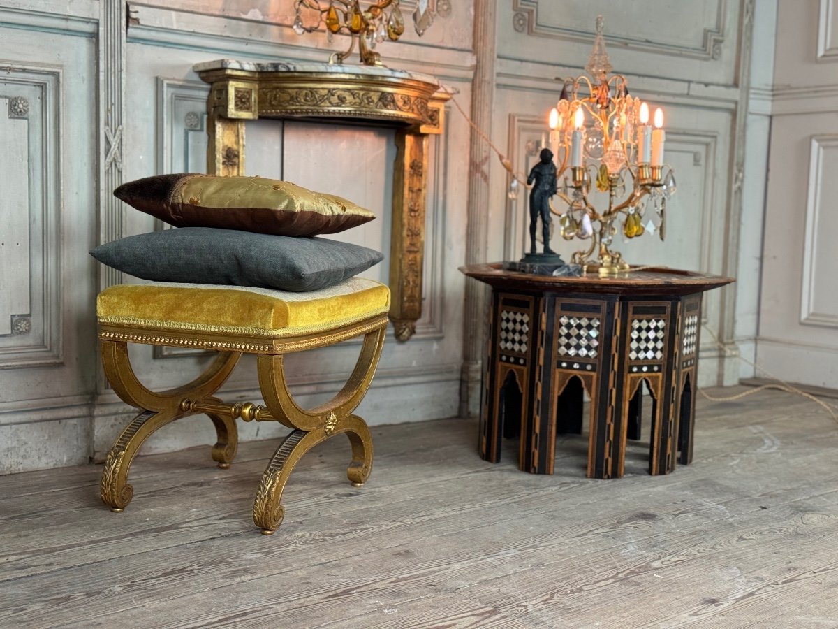 Coffee Table, Wood And Mother-of-pearl Marquetry, Syria Circa 1900-photo-3