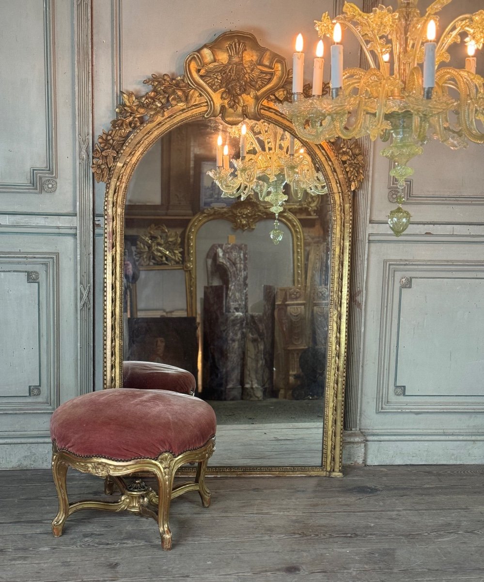 Louis XV Style Footstool In Carved And Gilded Wood Circa 1880-photo-4