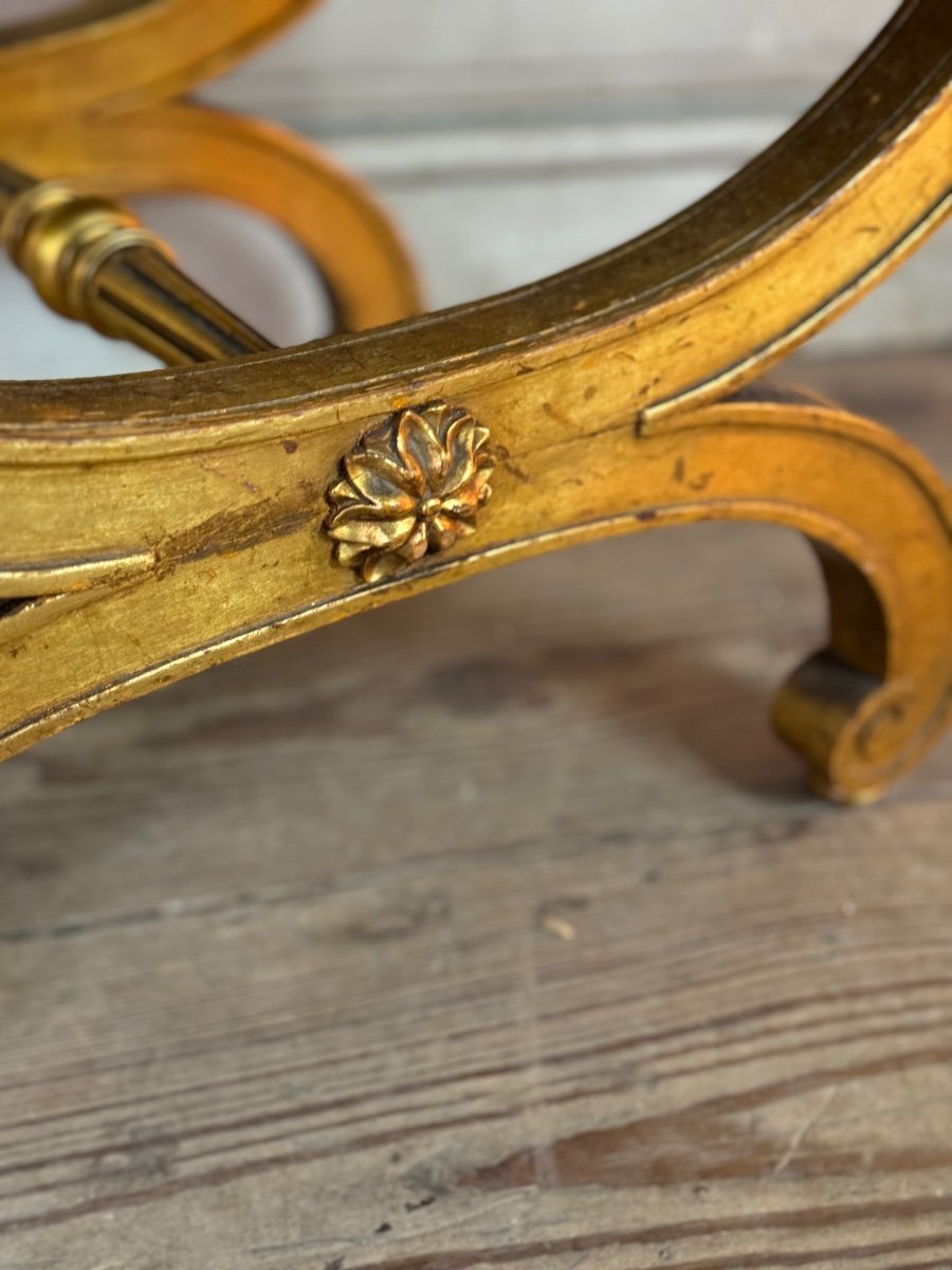 Tabouret En Bois Sculpté Et Doré De Style Louis XVI Vers 1880-photo-4