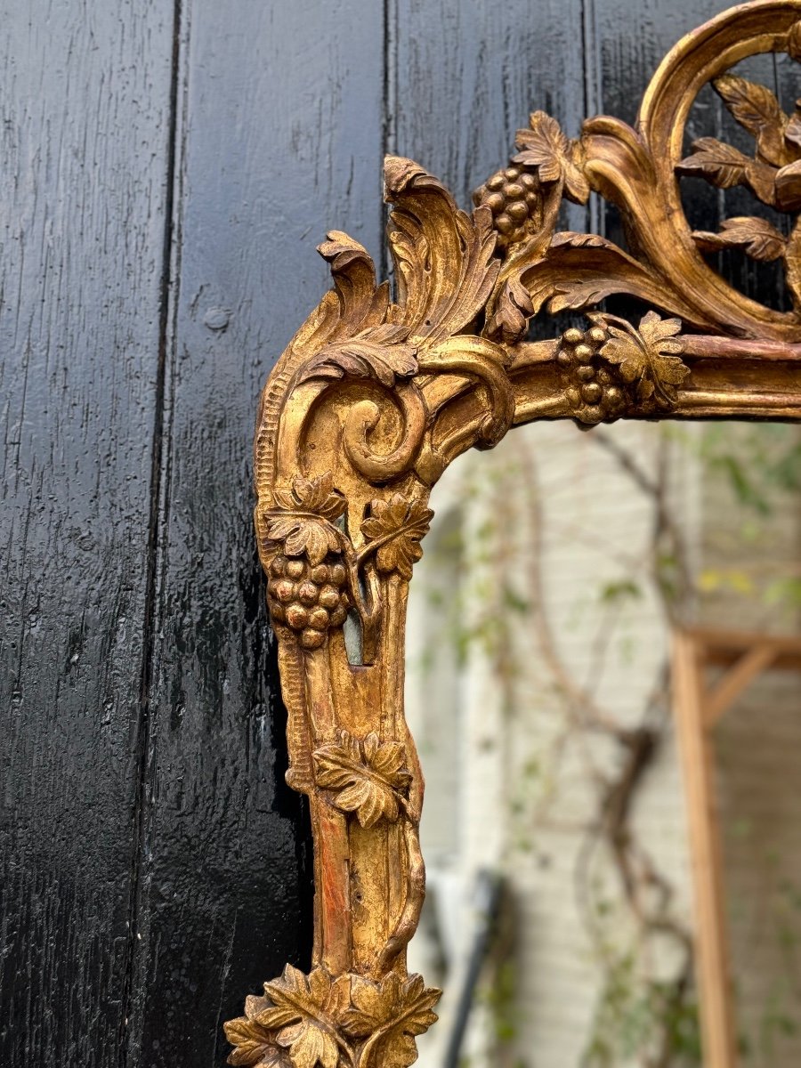 Louis XV Mirror In Carved And Gilded Wood, 18th Century-photo-2