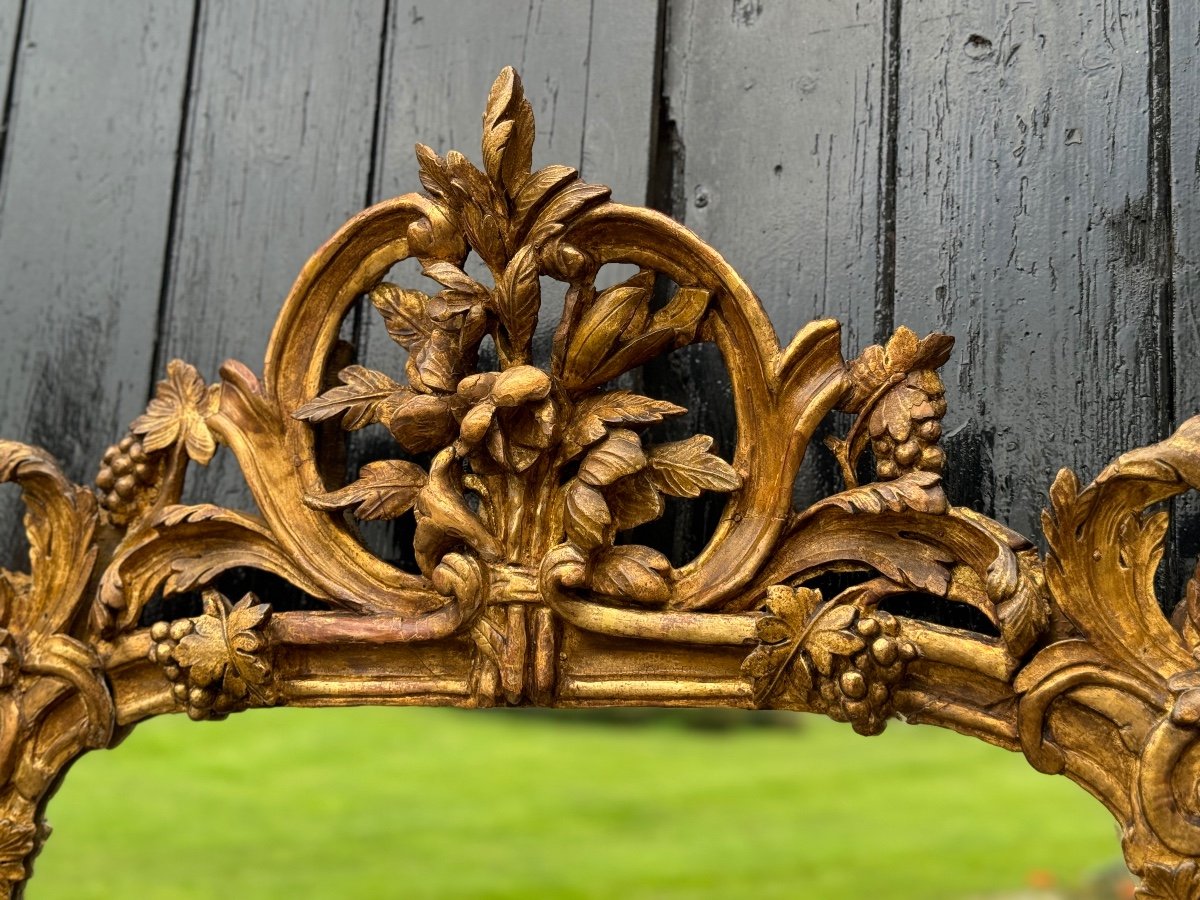 Louis XV Mirror In Carved And Gilded Wood, 18th Century-photo-3