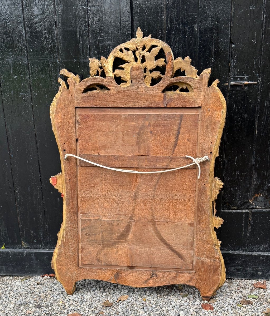 Louis XV Mirror In Carved And Gilded Wood, 18th Century-photo-1