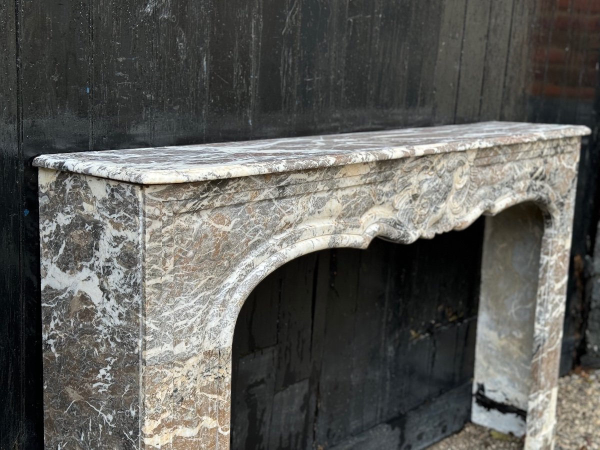 Regency Fireplace In Grey Ardennes Marble, 18th Century-photo-7