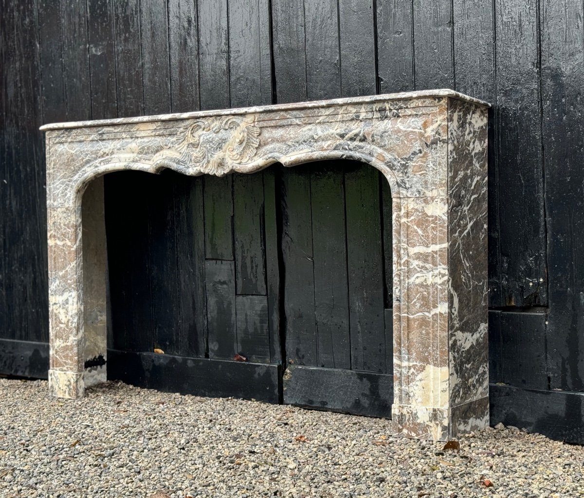 Regency Fireplace In Grey Ardennes Marble, 18th Century