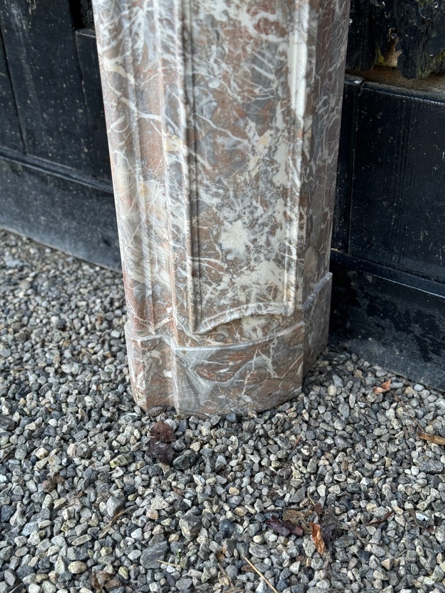 Regency Fireplace In Grey Ardennes Marble, 18th Century-photo-2