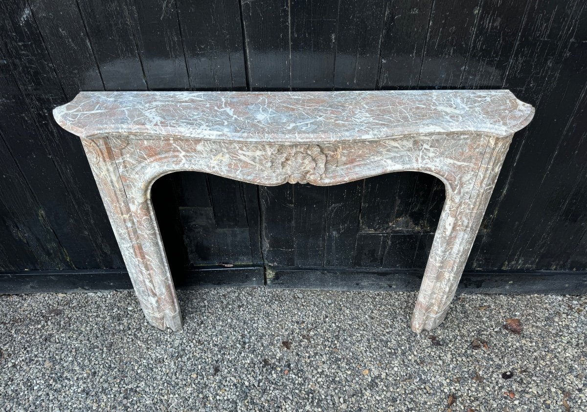 Regency Fireplace In Grey Ardennes Marble, 18th Century-photo-2