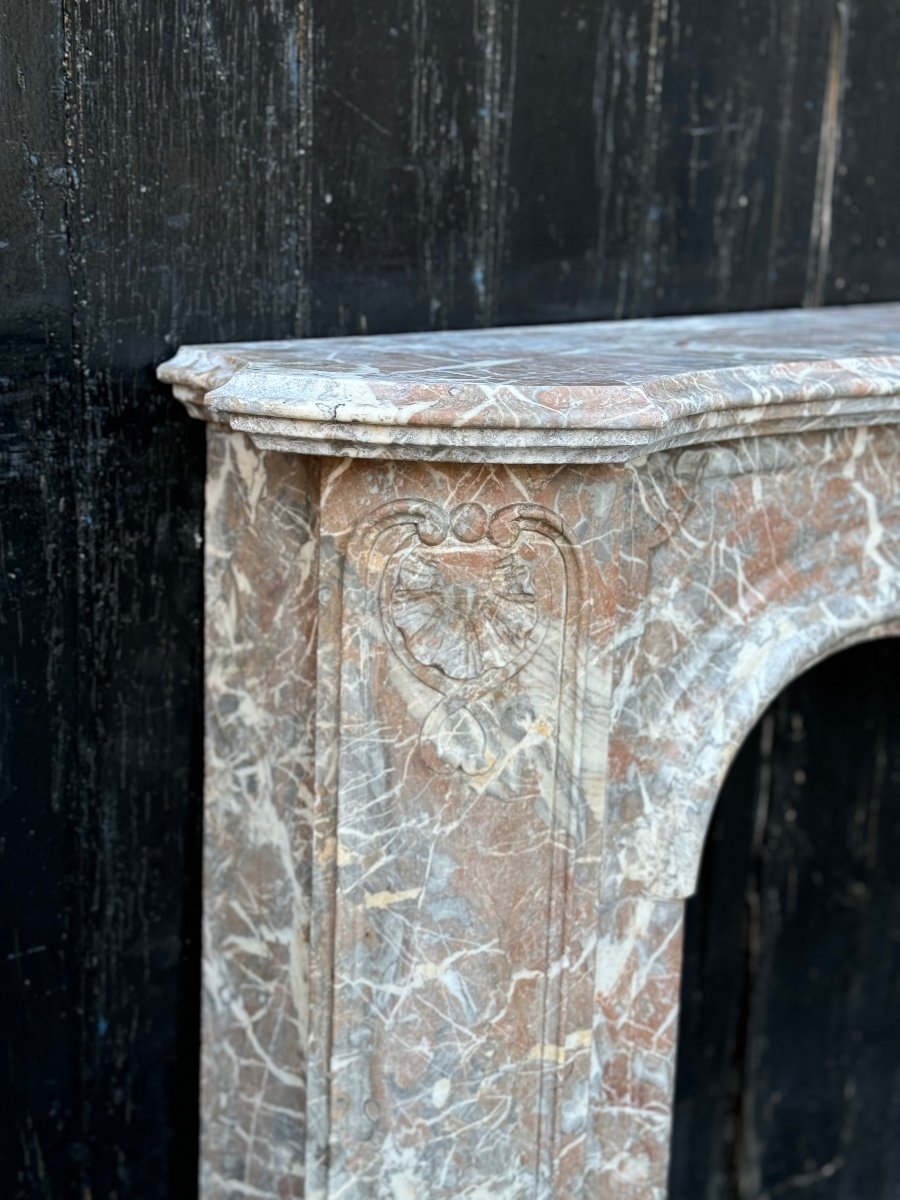 Regency Fireplace In Grey Ardennes Marble, 18th Century-photo-5