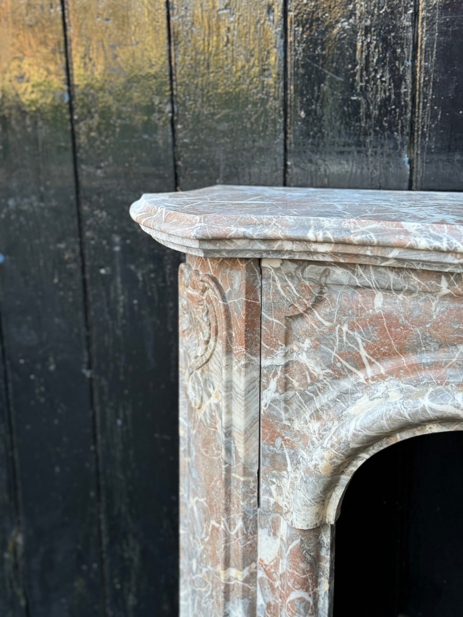 Regency Fireplace In Grey Ardennes Marble, 18th Century-photo-7