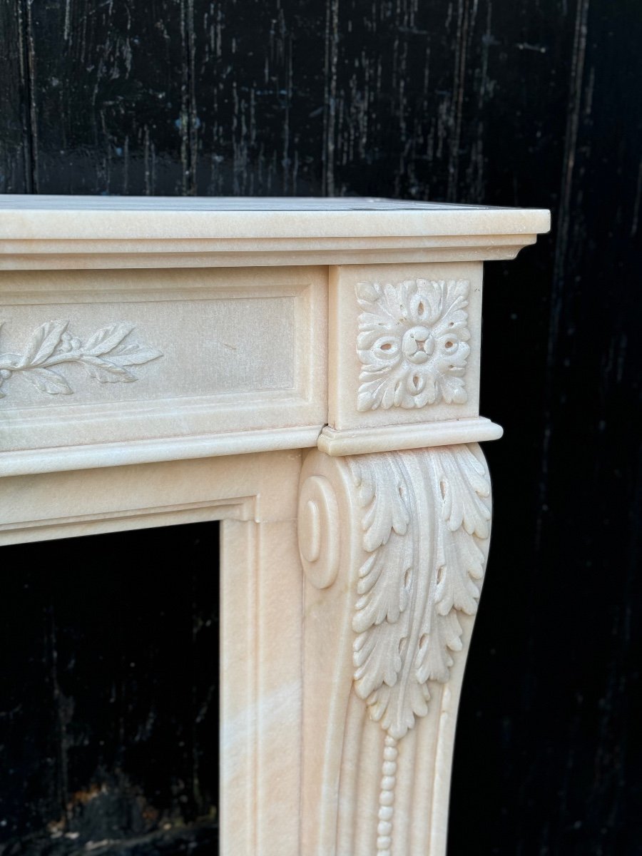 Louis XVI Style Fireplace In Pink Marble Circa 1980 -photo-3