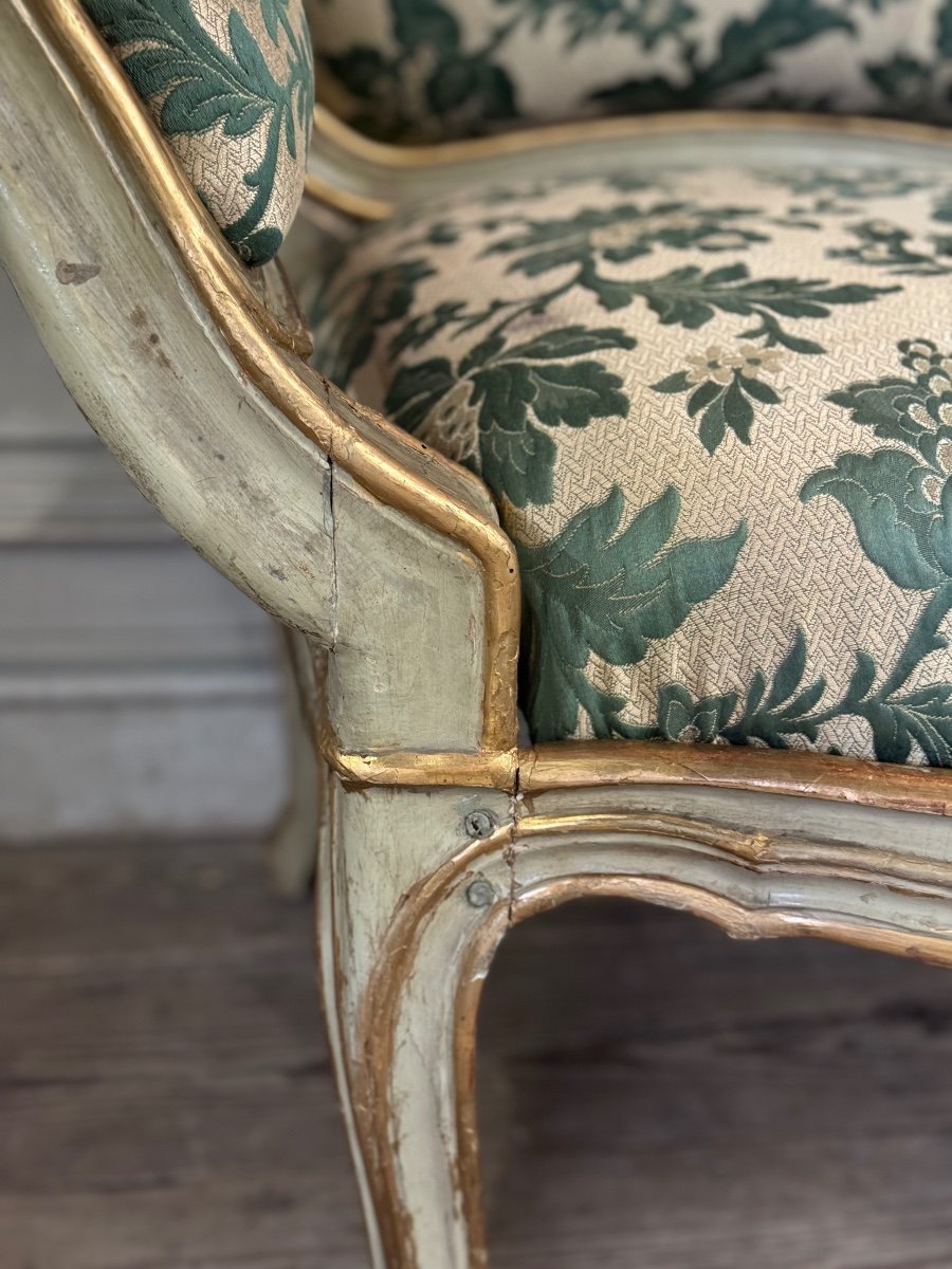 Painted And Gilded Wooden Bench, Venice, 18th Century-photo-3