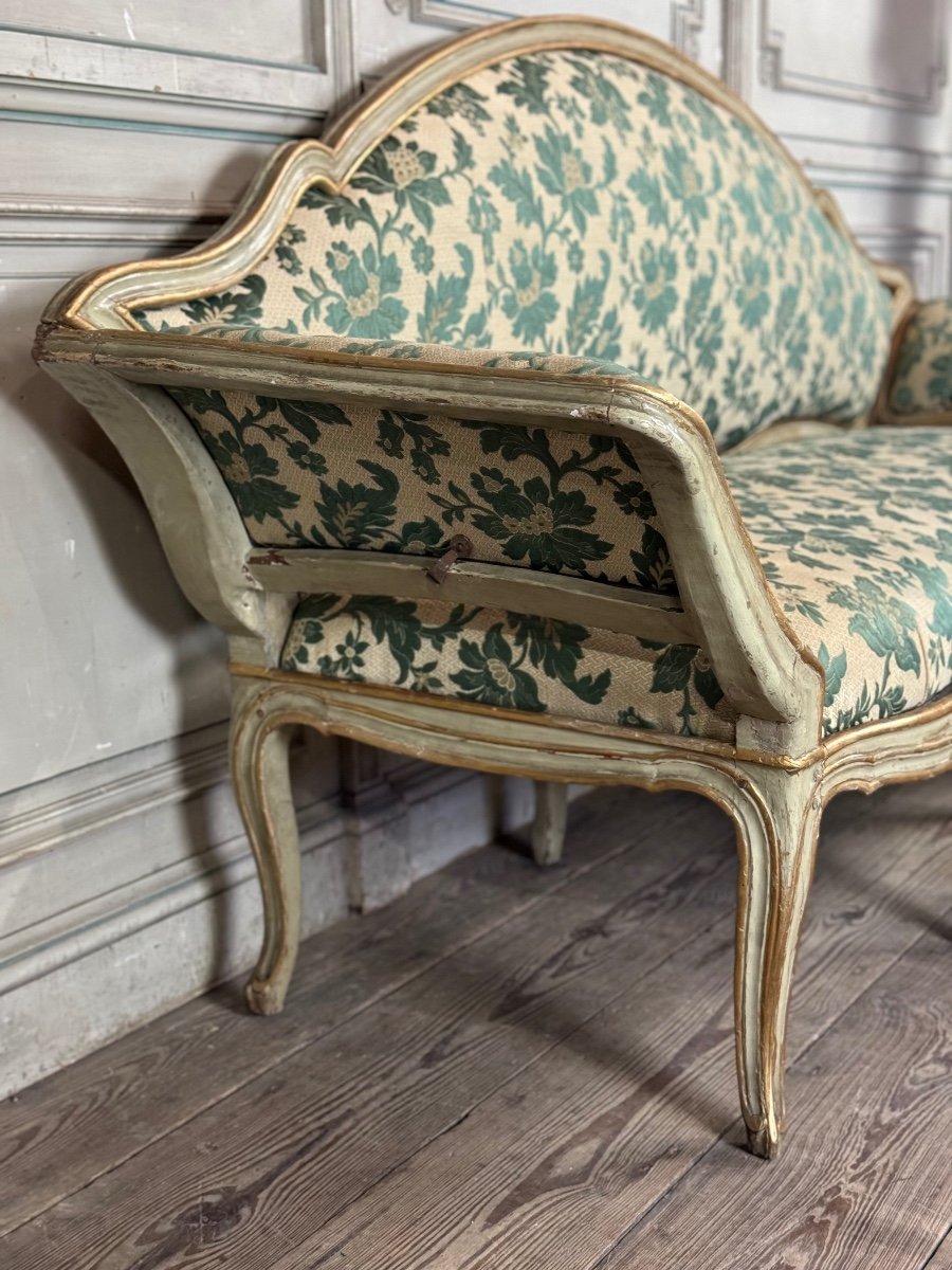 Painted And Gilded Wooden Bench, Venice, 18th Century-photo-4