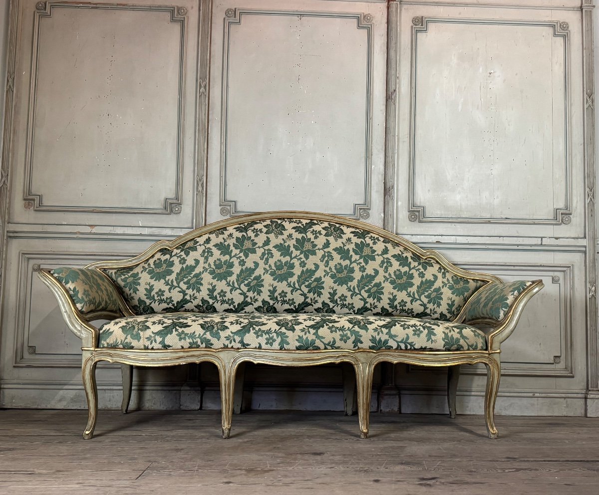 Painted And Gilded Wooden Bench, Venice, 18th Century-photo-5