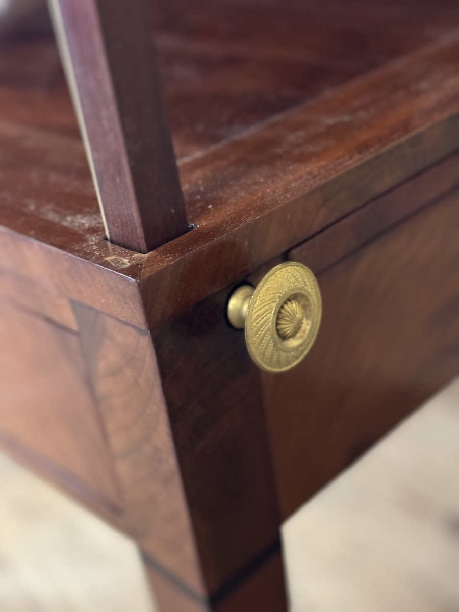 Tronchin Table, Mahogany And Mahogany Veneer, Stamped Chapuis, Circa 1800-photo-4