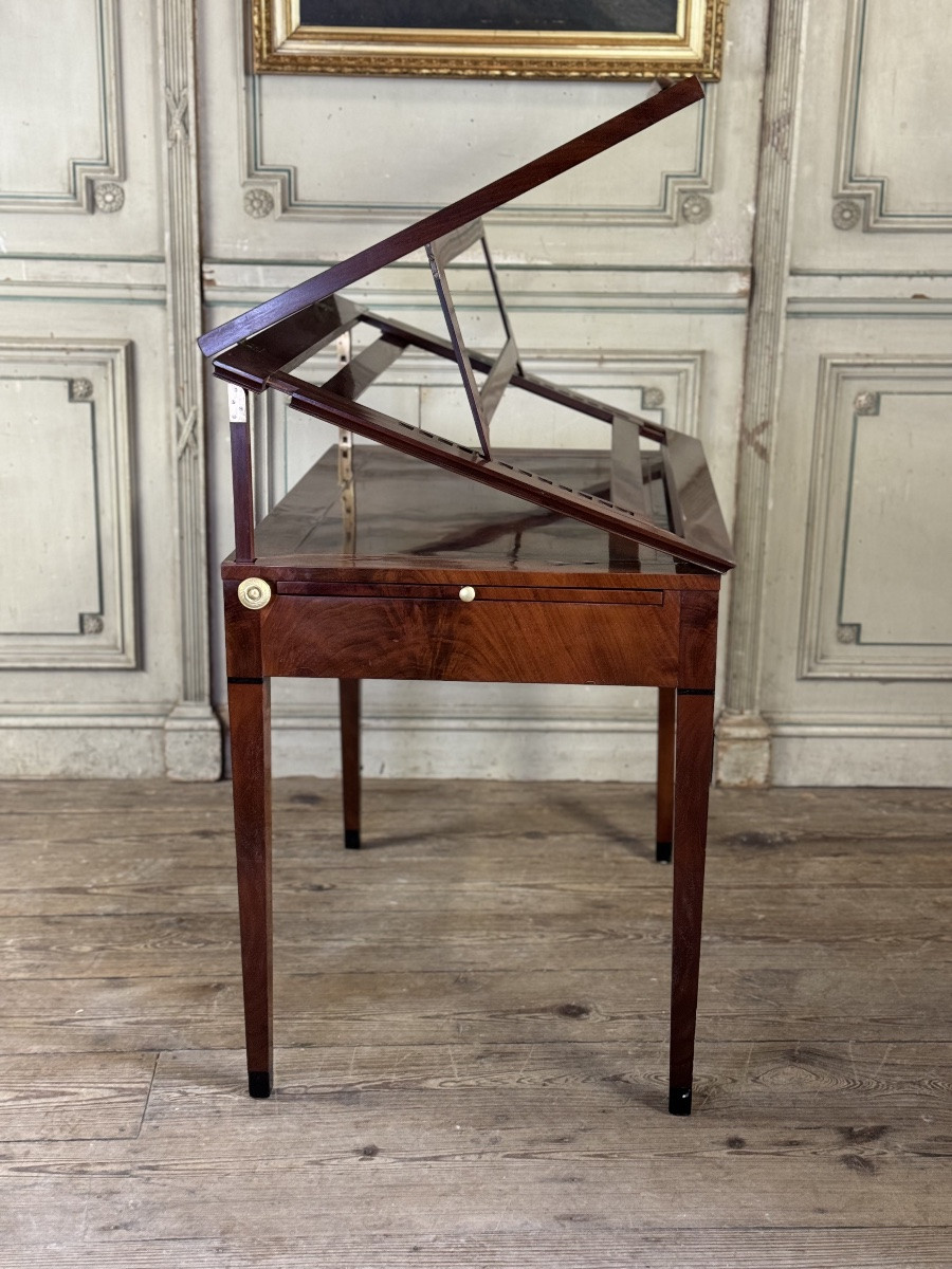 Tronchin Table, Mahogany And Mahogany Veneer, Stamped Chapuis, Circa 1800-photo-7